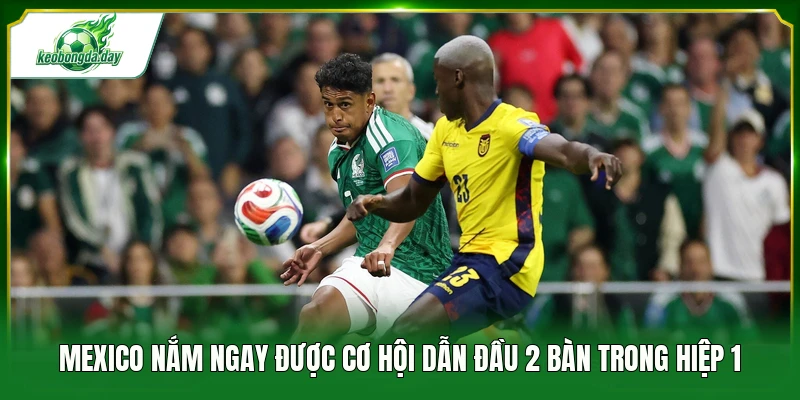 Mexico nắm ngay được cơ hội dẫn đầu 2 bàn trong hiệp 1